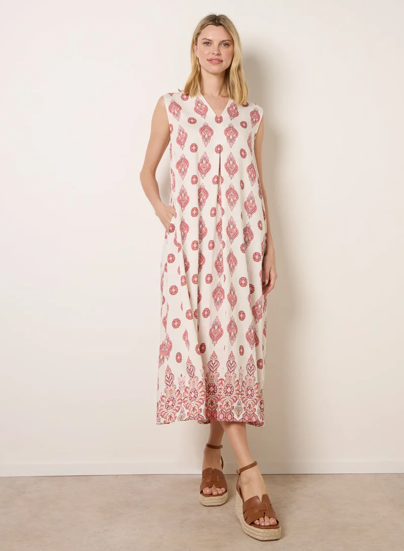 بلو فانيلا Floral Print A Line Dress